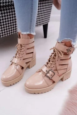 Botki Sznurowane|Brązowe I Beżowe Botki><noscript><img width=