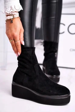 Botki Na Koturnie|Czarne Botki><noscript><img width=