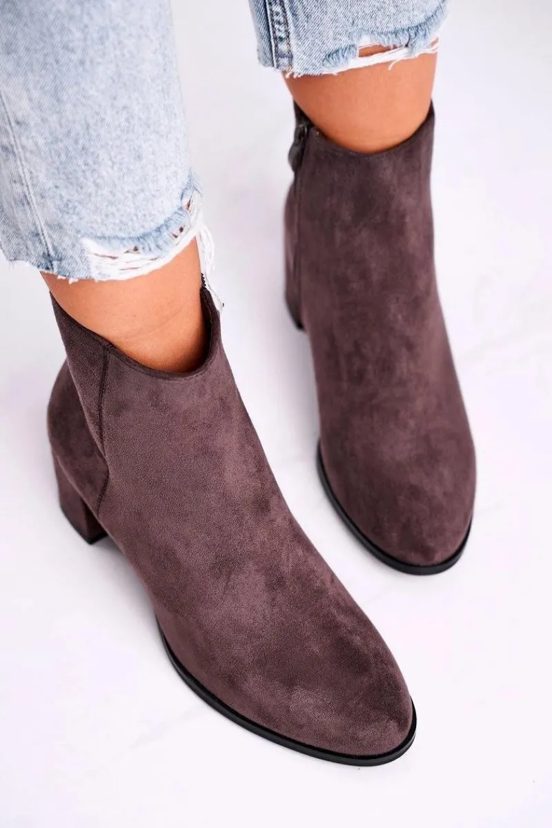 Botki Na Słupku|Botki Zimowe Damskie>Buty Sergio Leone Botki Damskie Sergio Leone Coffee BT528