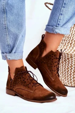 Online Botki Damskie Skórzane Camel Low Meridan Damskie Botki Wiosenne|Brązowe I Beżowe Botki