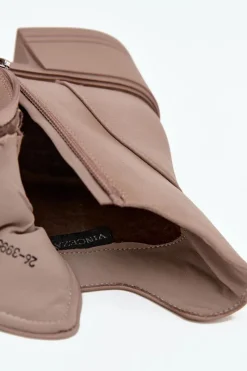 New Buty damskie Vinceza Botki Damskie Skórzane Na Klocku Ocieplane Vinceza 39950 Beżowe Beżowy
