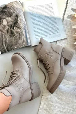 New Buty damskie Vinceza Botki Damskie Skórzane Na Klocku Ocieplane Vinceza 39950 Beżowe Beżowy