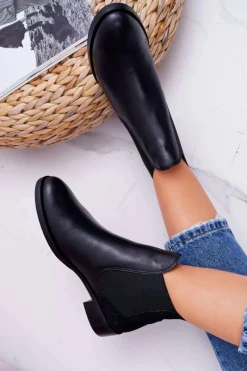 Clearance Botki Damskie Skórzane Sztyblety Czarne 04359 Damskie Botki Maciejka|Brązowe I Beżowe Botki