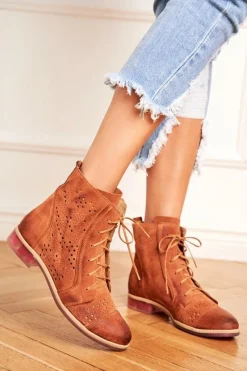 Botki Wiosenne|Botki Maciejka>Maciejka Botki Damskie Skórzane Trzewiki Brązowe 04468-29