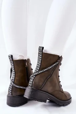 Botki Sznurowane|Czarne Botki><noscript><img width=