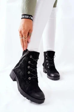 Online Buty damskie Vinceza Botki Damskie Workery Czarne Goorey