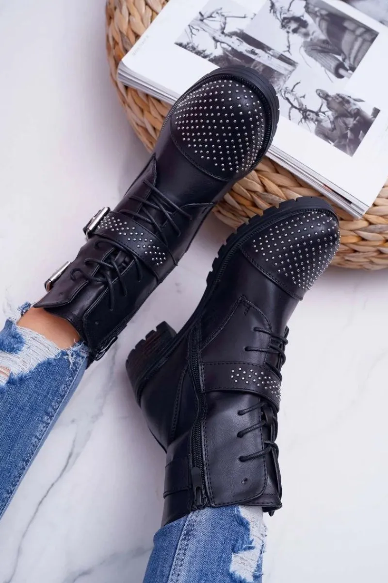 Sale Botki Damskie Workery Czarne Aveley Damskie Botki Zimowe Damskie|Botki Workery