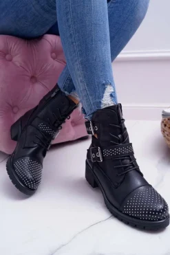 Sale Botki Damskie Workery Czarne Aveley Damskie Botki Zimowe Damskie|Botki Workery