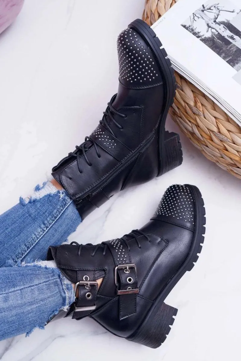 Sale Botki Damskie Workery Czarne Aveley Damskie Botki Zimowe Damskie|Botki Workery