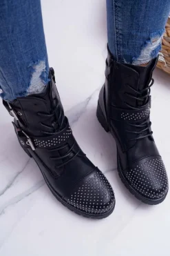 Sale Botki Damskie Workery Czarne Aveley Damskie Botki Zimowe Damskie|Botki Workery