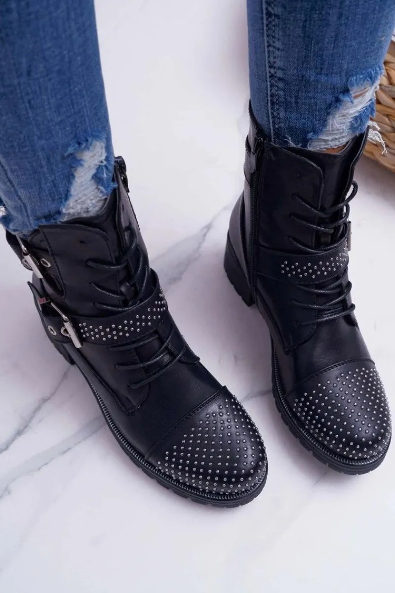 Sale Botki Damskie Workery Czarne Aveley Damskie Botki Zimowe Damskie|Botki Workery