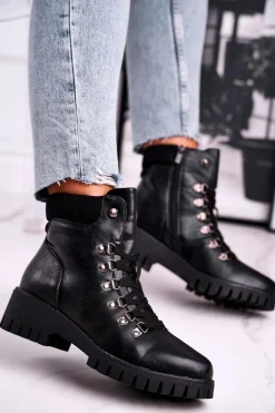 Botki Sznurowane|Czarne Botki>Boto Botki Damskie Workery Czarne Endragon