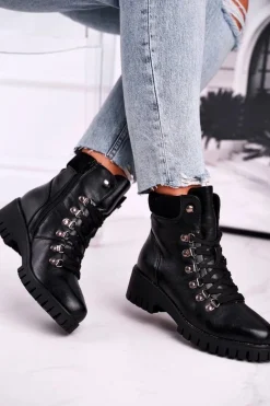 Botki Sznurowane|Czarne Botki>Boto Botki Damskie Workery Czarne Endragon