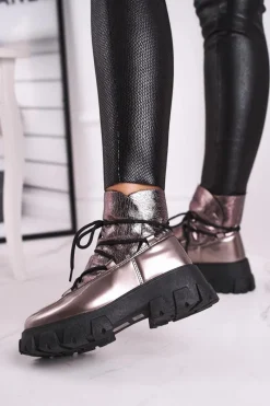 Czarne Botki|Botki Zimowe Damskie><noscript><img width=