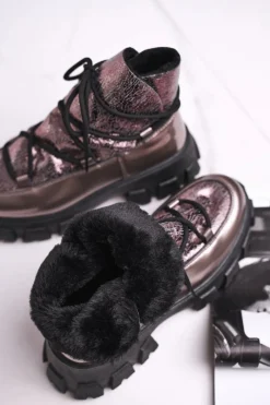 Czarne Botki|Botki Zimowe Damskie><noscript><img width=