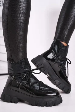 Sale Botki Damskie Wsuwane Rochelle Czarne Damskie Czarne Botki|Botki Zimowe Damskie