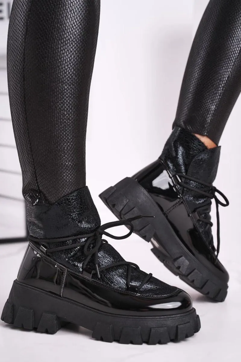 Sale Botki Damskie Wsuwane Rochelle Czarne Damskie Czarne Botki|Botki Zimowe Damskie