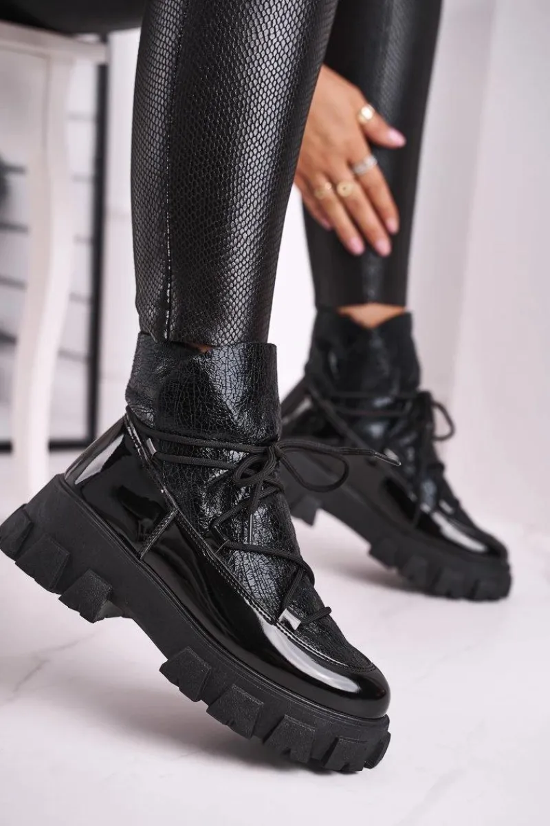 Sale Botki Damskie Wsuwane Rochelle Czarne Damskie Czarne Botki|Botki Zimowe Damskie