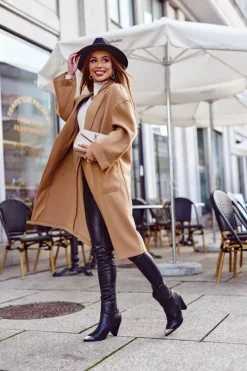 Best Boto Botki Damskie Wysokie Stalowy Nosek Print Czarne Eternally