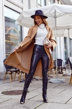 Best Boto Botki Damskie Wysokie Stalowy Nosek Print Czarne Eternally