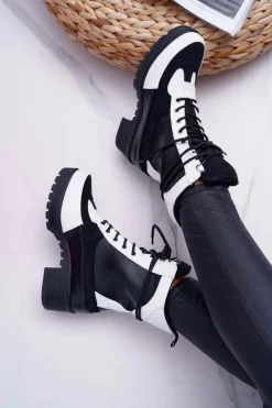 Botki Sznurowane|Botki Zimowe Damskie>Boto Botki Damskie Wysokie Sznurowane Ridley