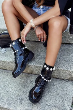 Botki Sznurowane|Czarne Botki><noscript><img width=