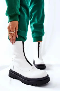 Clearance Evento Botki Damskie Z Suwakiem Białe Tierra