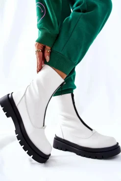 Clearance Evento Botki Damskie Z Suwakiem Białe Tierra