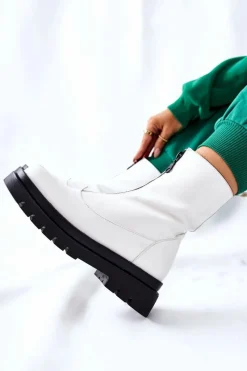 Clearance Evento Botki Damskie Z Suwakiem Białe Tierra