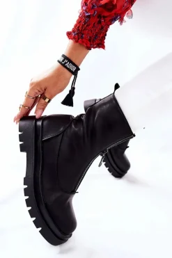 Clearance Evento Botki Damskie Z Suwakiem Czarne Tierra