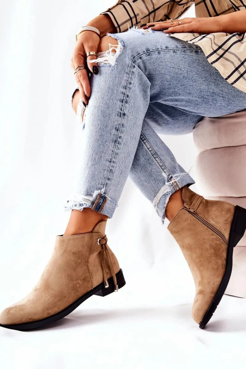 Clearance Botki Damskie Zamszowe Beżowe Numbero Damskie Czarne Botki|Botki Zimowe Damskie