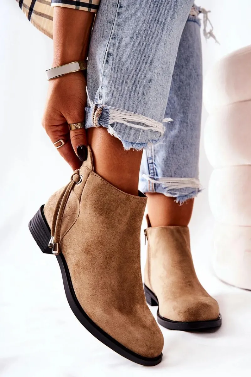 Clearance Botki Damskie Zamszowe Beżowe Numbero Damskie Czarne Botki|Botki Zimowe Damskie