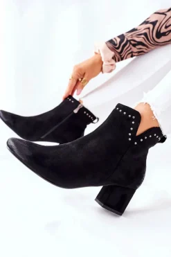 Sale Botki Damskie Zamszowe Czarne Brinlack Damskie Czarne Botki|Botki Zimowe Damskie