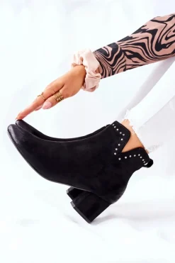 Sale Botki Damskie Zamszowe Czarne Brinlack Damskie Czarne Botki|Botki Zimowe Damskie