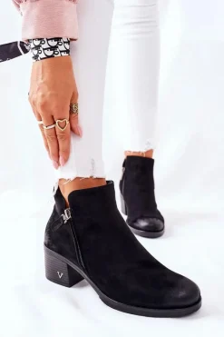 Clearance Botki Damskie Zamszowe Czarne Bellarena Damskie Czarne Botki|Botki Zimowe Damskie