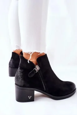 Clearance Botki Damskie Zamszowe Czarne Bellarena Damskie Czarne Botki|Botki Zimowe Damskie