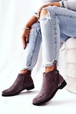 Czarne Botki|Botki Zimowe Damskie><noscript><img width=