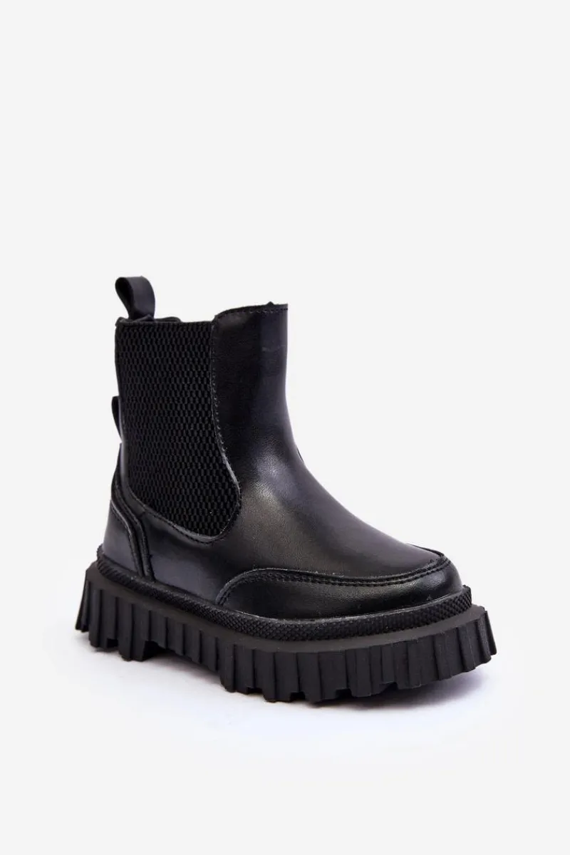 Clearance Botki Dziecięce Na Suwak Ocieplane Czarne Jolynn Dzieci Dziewczęce