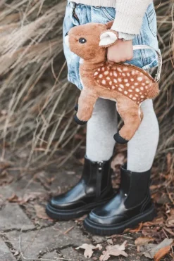 Clearance Botki Dziecięce Na Suwak Ocieplane Czarne Jolynn Dzieci Dziewczęce