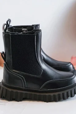 Clearance Botki Dziecięce Na Suwak Ocieplane Czarne Jolynn Dzieci Dziewczęce