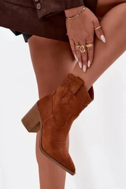 Discount Botki Kowbojki Damskie Na Słupku Camel Jessa Damskie Botki Na Słupku|Botki Na Obcasie