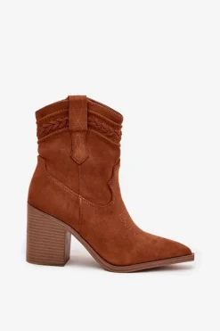 Discount Botki Kowbojki Damskie Na Słupku Camel Jessa Damskie Botki Na Słupku|Botki Na Obcasie