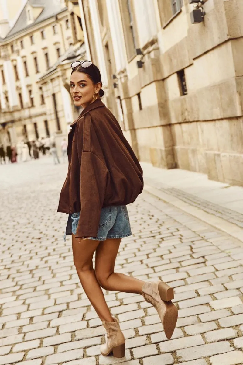 Botki Kowbojki Damskie Ocieplane Ze Zdobieniem Na Słupku Beżowe Arabella Damskie Botki Ocieplane|Botki Na Słupku