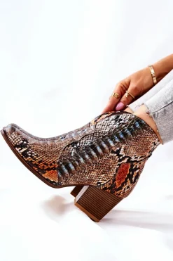 Botki Na Słupku|Brązowe I Beżowe Botki><noscript><img width=