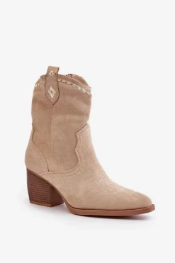 Botki Na Słupku|Brązowe I Beżowe Botki><noscript><img width=