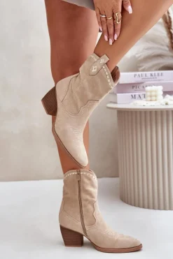 Botki Na Słupku|Brązowe I Beżowe Botki><noscript><img width=