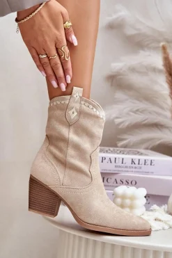 Botki Na Słupku|Brązowe I Beżowe Botki><noscript><img width=