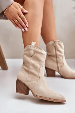 Botki Na Słupku|Brązowe I Beżowe Botki><noscript><img width=