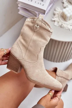 Botki Na Słupku|Brązowe I Beżowe Botki><noscript><img width=