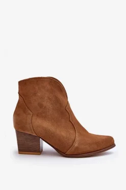 Boto Botki Kowbojki Zamszowe Lewski EV28 Brązowe